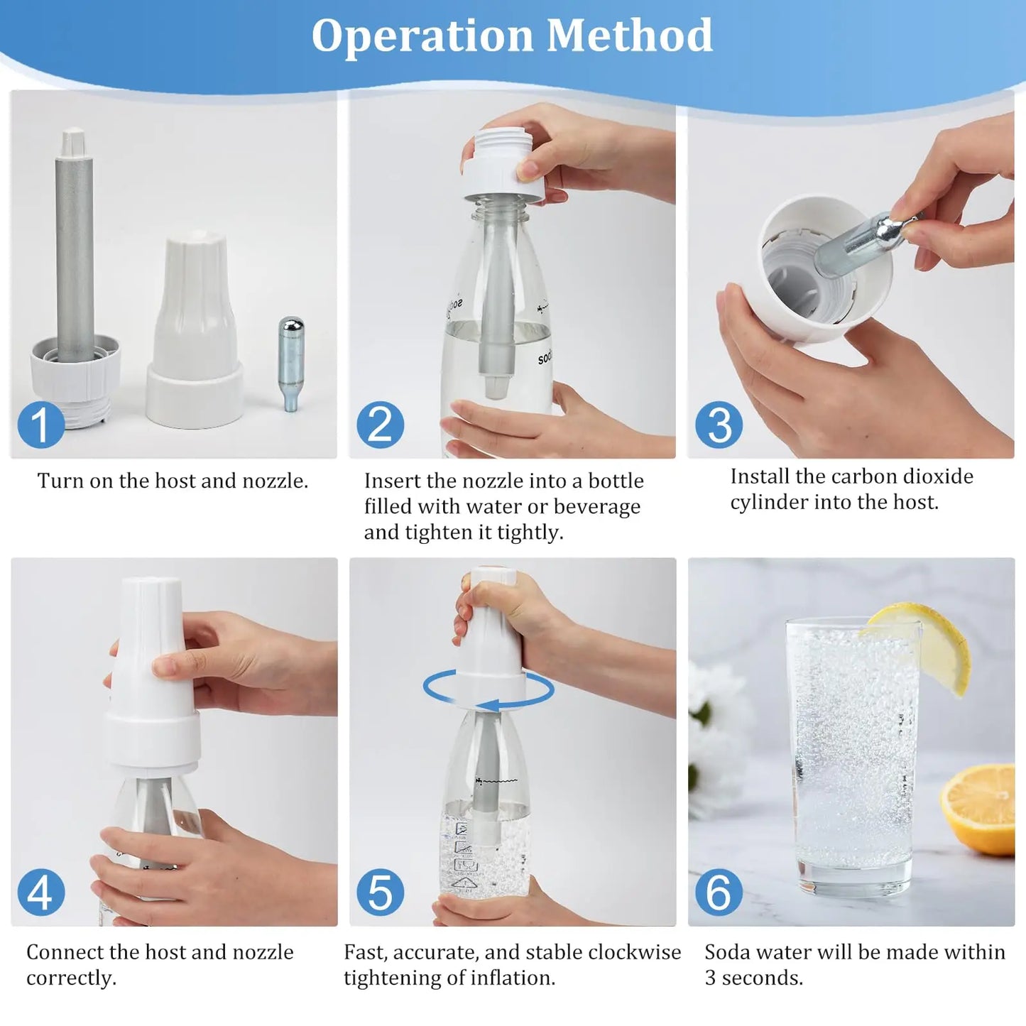 Soda Bubble Machine for Making Fresh Soda Water Fizzy Drink Portable Household Sparkling Water Maker Machine Easy to Use