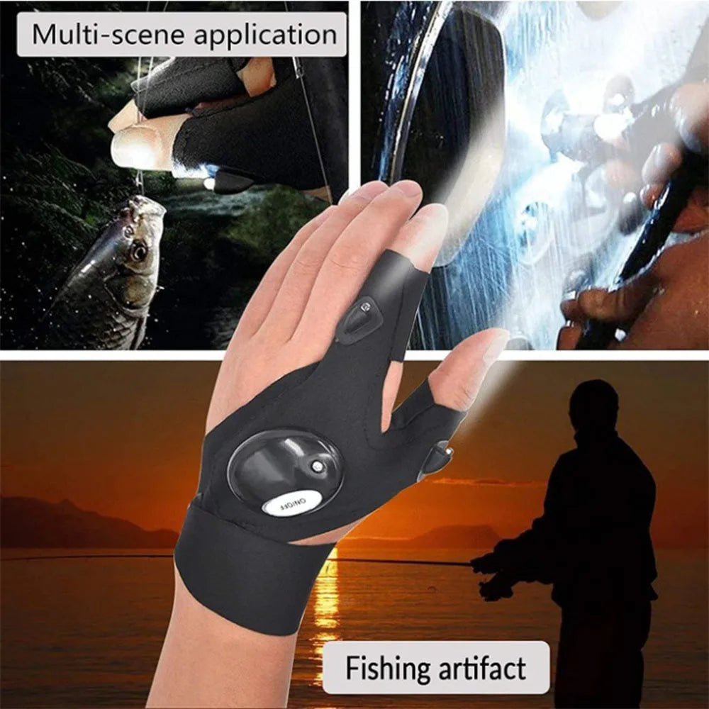 LED Finger Flashlight Glove