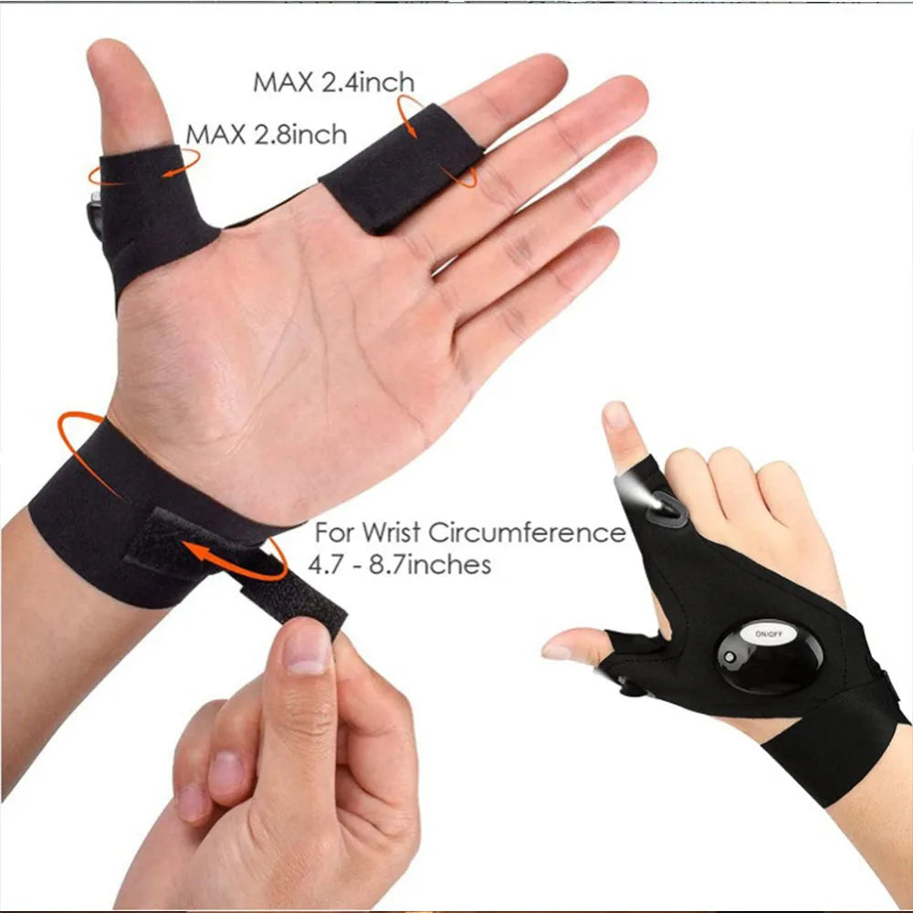 LED Finger Flashlight Glove