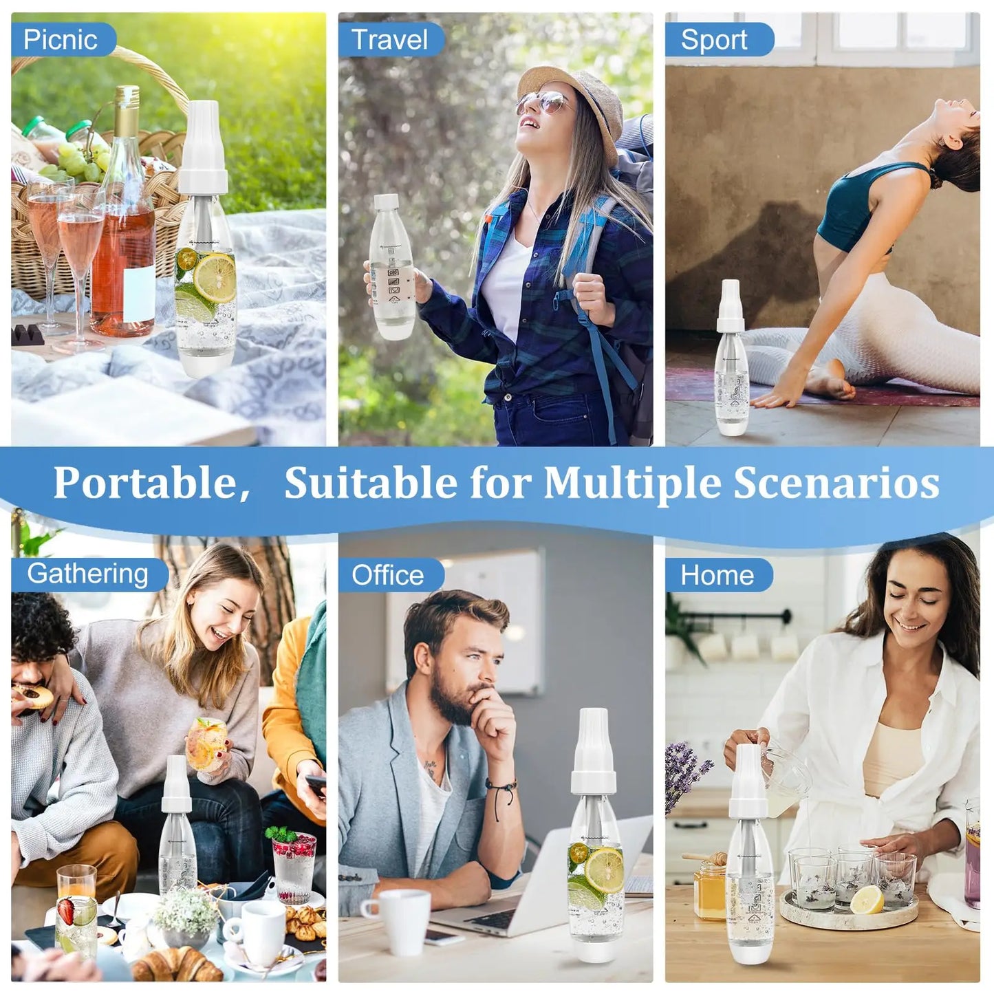 Soda Bubble Machine for Making Fresh Soda Water Fizzy Drink Portable Household Sparkling Water Maker Machine Easy to Use