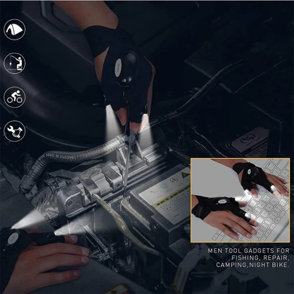LED Finger Flashlight Glove
